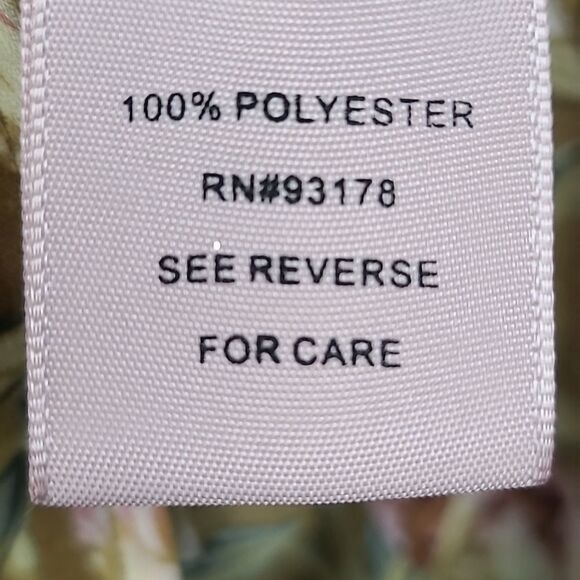 Philosophy Blouse Gold Floral Fringe Crewneck Long Sleeve Side Slit Boho Top - Picture 8 of 13